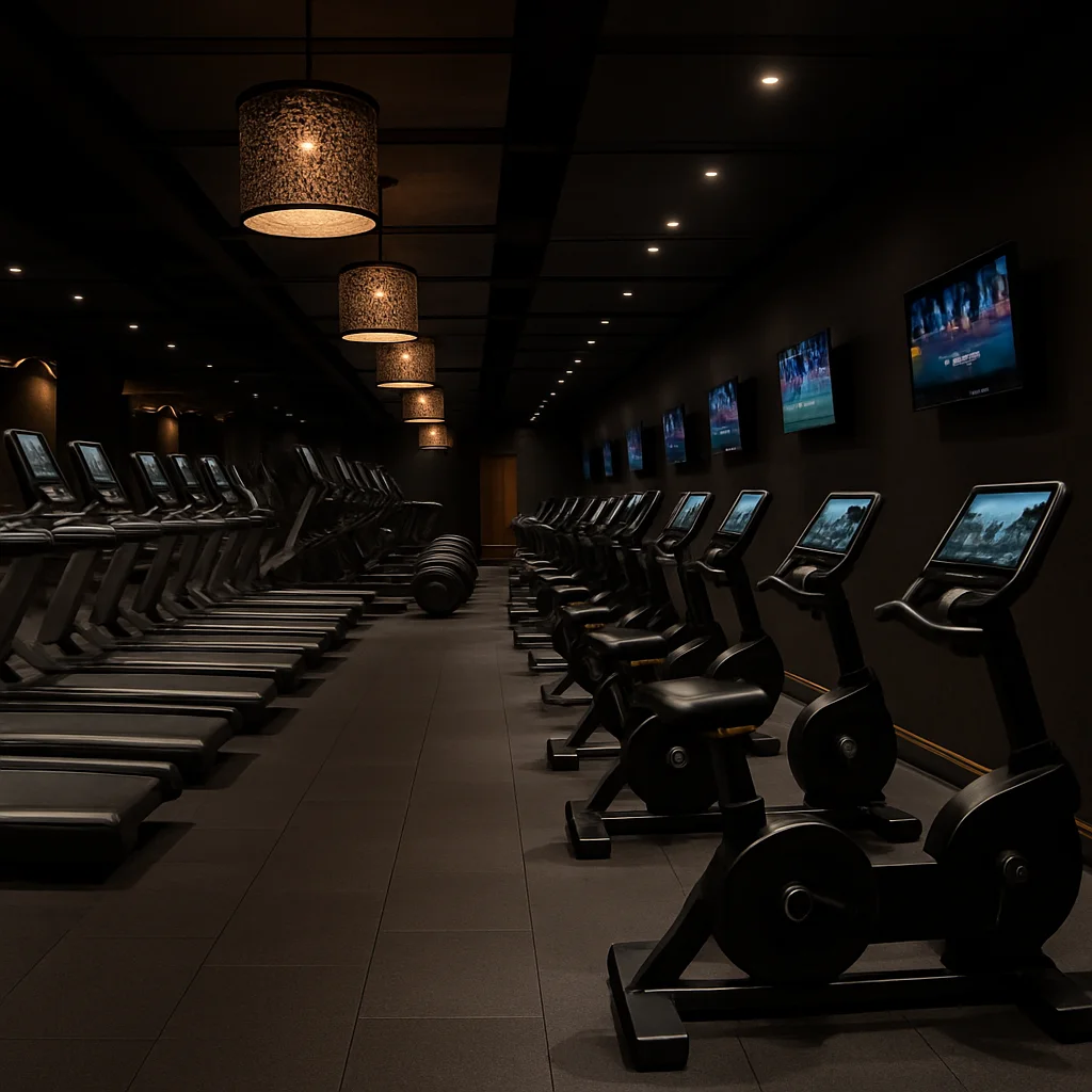 Premium cardio equipment with monitors